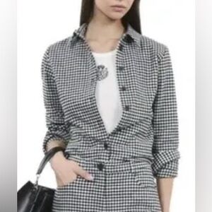 NWT The Kooples Wooly Houndstooth Vicky Check Thick Button Down - Size 6 / Med